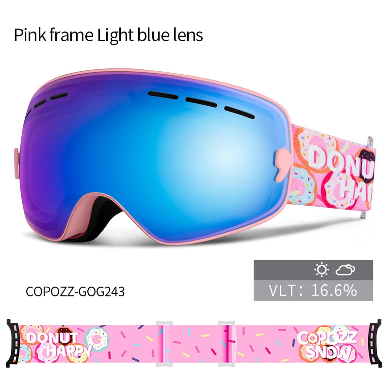 Lunettes de Ski pour enfants de 4 à 15 ans, Anti-buée professionnelle