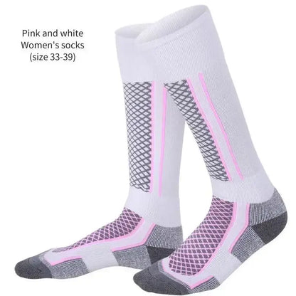 Chaussettes thermiques en coton à haute élasticité pour hommes et femmes, accessoires de ski, cyclisme, football, hiver