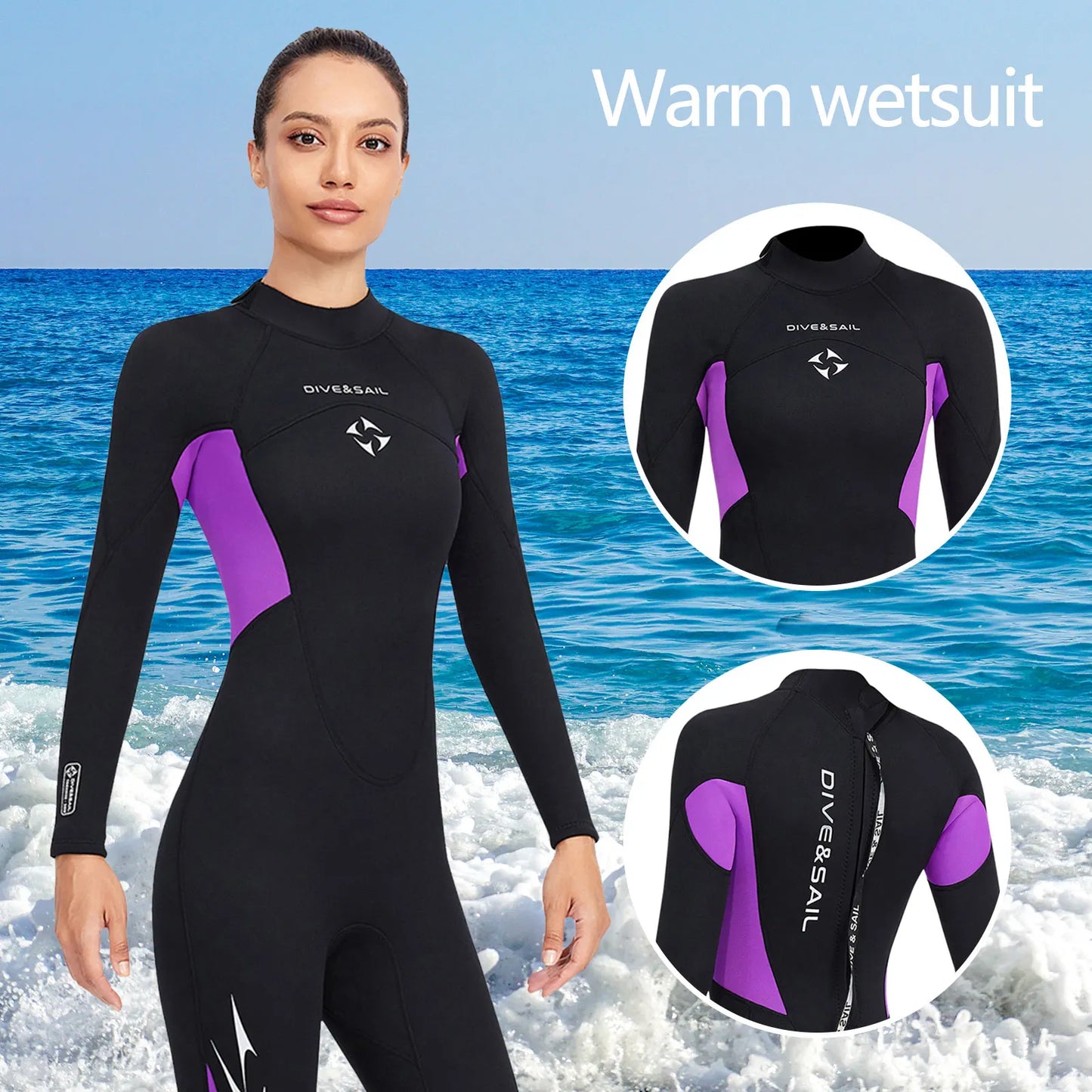 Combinaisons de plongée complètes en néoprène pour femmes, combinaisons de plongée, plongée en apnée, surf, sports nautiques, garder au chaud, manches longues, vêtements de plongée, 3mm