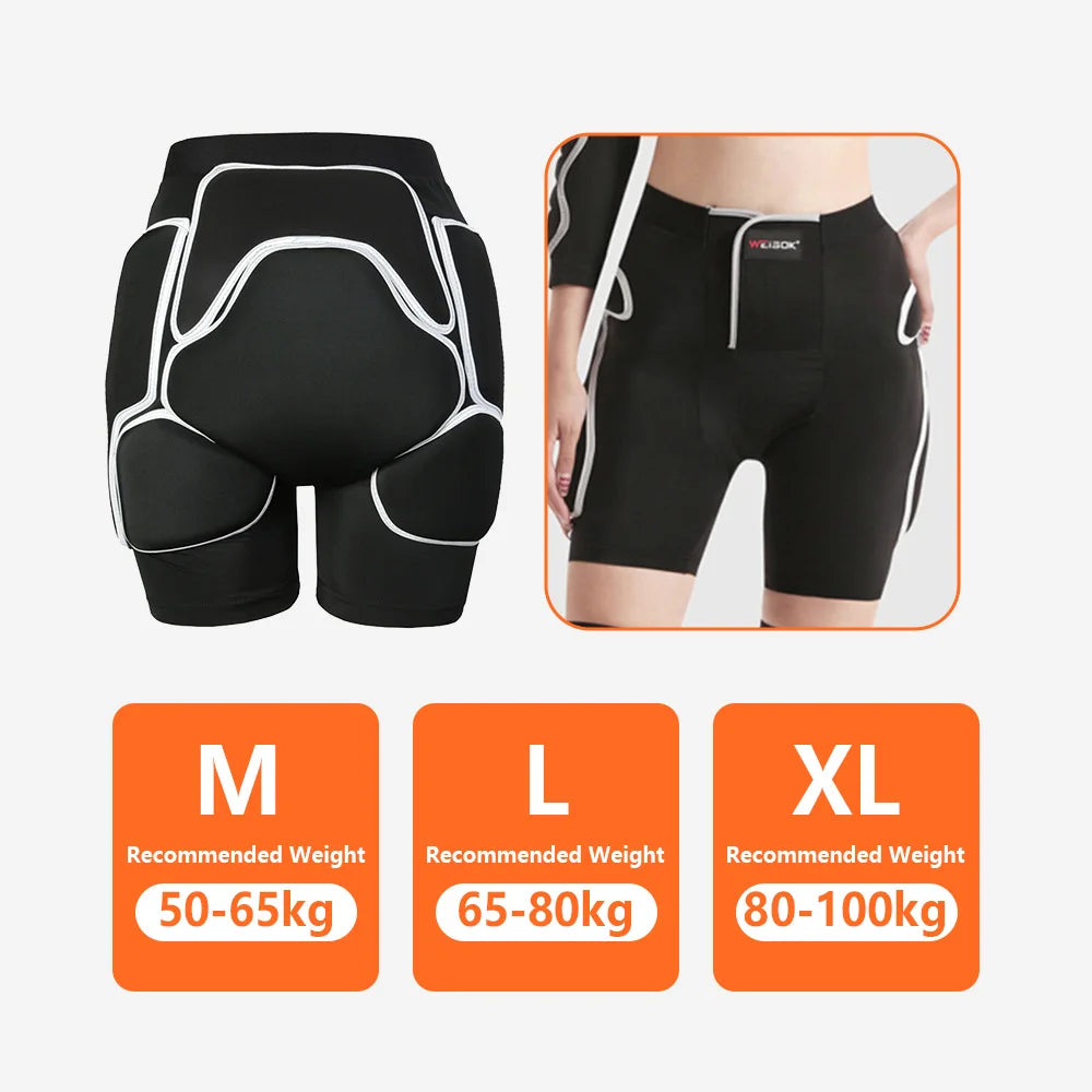 Short de protection 3D pour adultes, protège-hanches, pour ski, snowboard