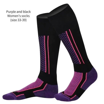 Chaussettes thermiques en coton à haute élasticité pour hommes et femmes, accessoires de ski, cyclisme, football, hiver