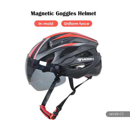 Casque de vélo ultraléger pour adulte, avec visière magnétique