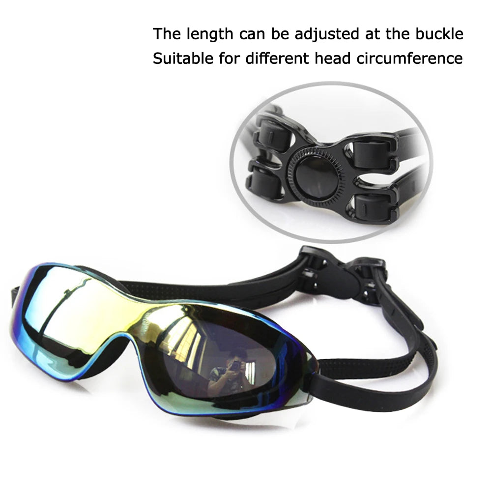 Lunettes de natation HD pour adultes, grand cadre, étanche, Anti-buée, pour la plongée