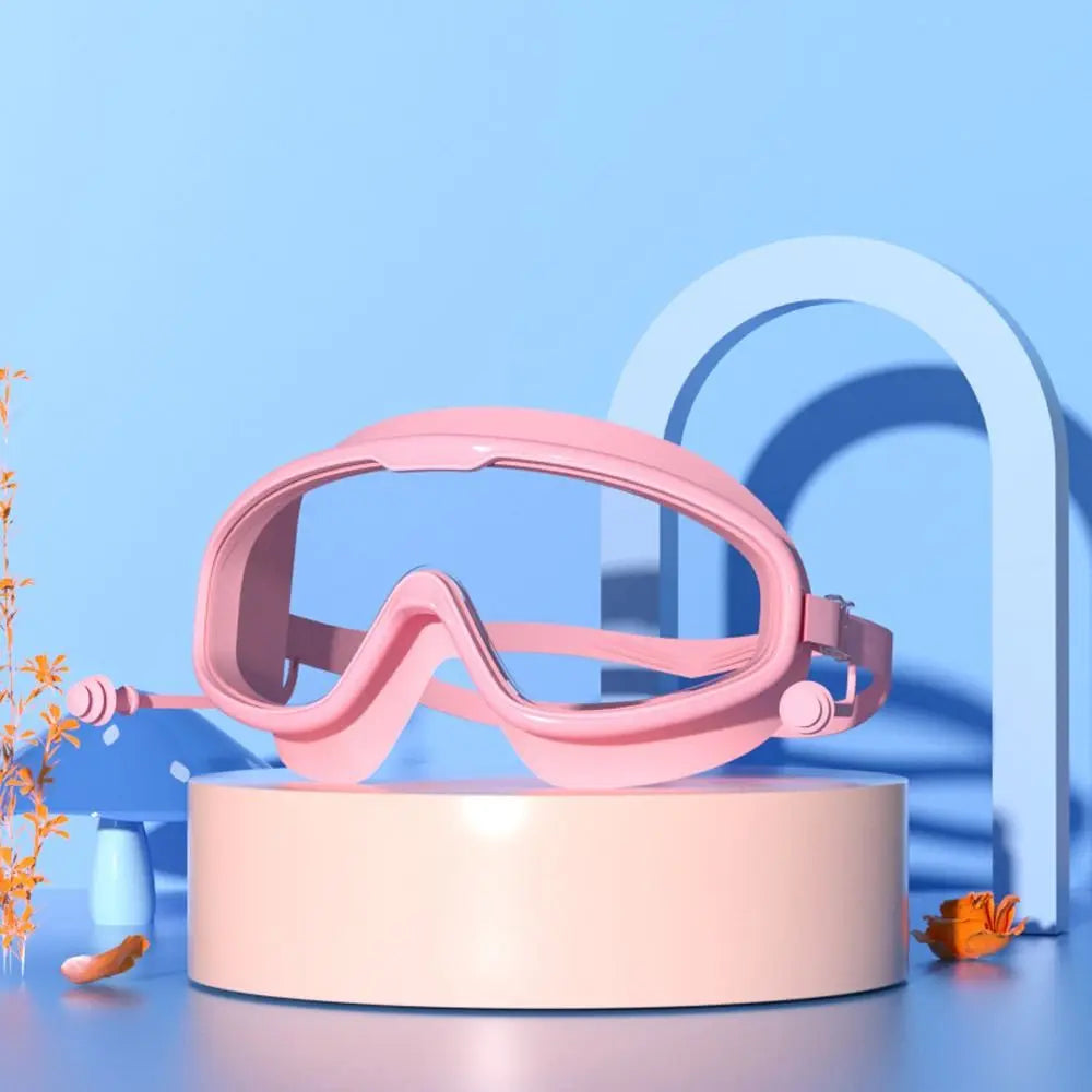 Lunettes de natation 2 en 1 pour enfants de 3 à 15 ans, protection UV anti-buée, avec bouchons d'oreille