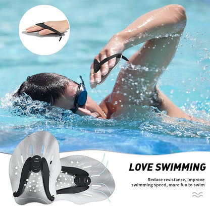 1 paire de pagaies d'entraînement à la natation, gants de plongée en apnée, palmes de sport, paume en Silicone, sangles réglables