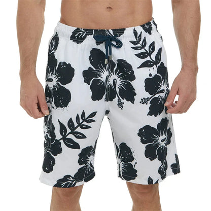 Short de plage décontracté imprimé en 3D pour hommes, maillot de bain de vacances hawaïennes, floral, stylé