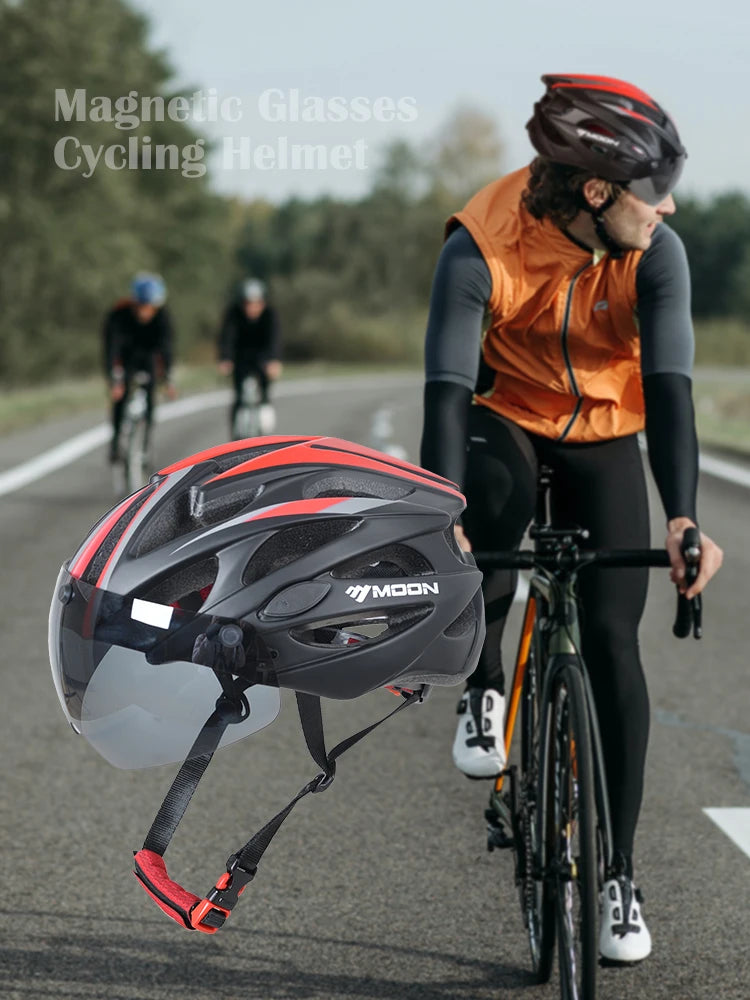 Casque de vélo ultraléger pour adulte, avec visière magnétique