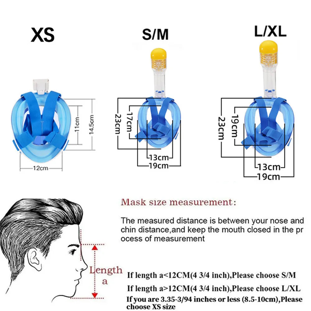 Masque de natation complet pour enfants et adultes, ensemble de masques respiratoires de plongée sous-marine, Anti-buée, respiration sûre pour enfants et adultes