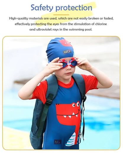 Lunettes de plongée réglables en forme de crabe rouge pour enfants, lunettes de natation étanches, anti-buée