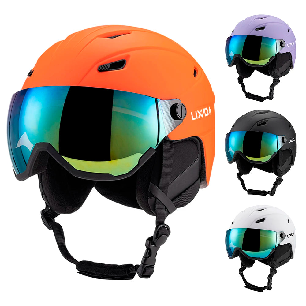 Casque de ski intégré pour homme et femme, avec lunettes à visière parfaite