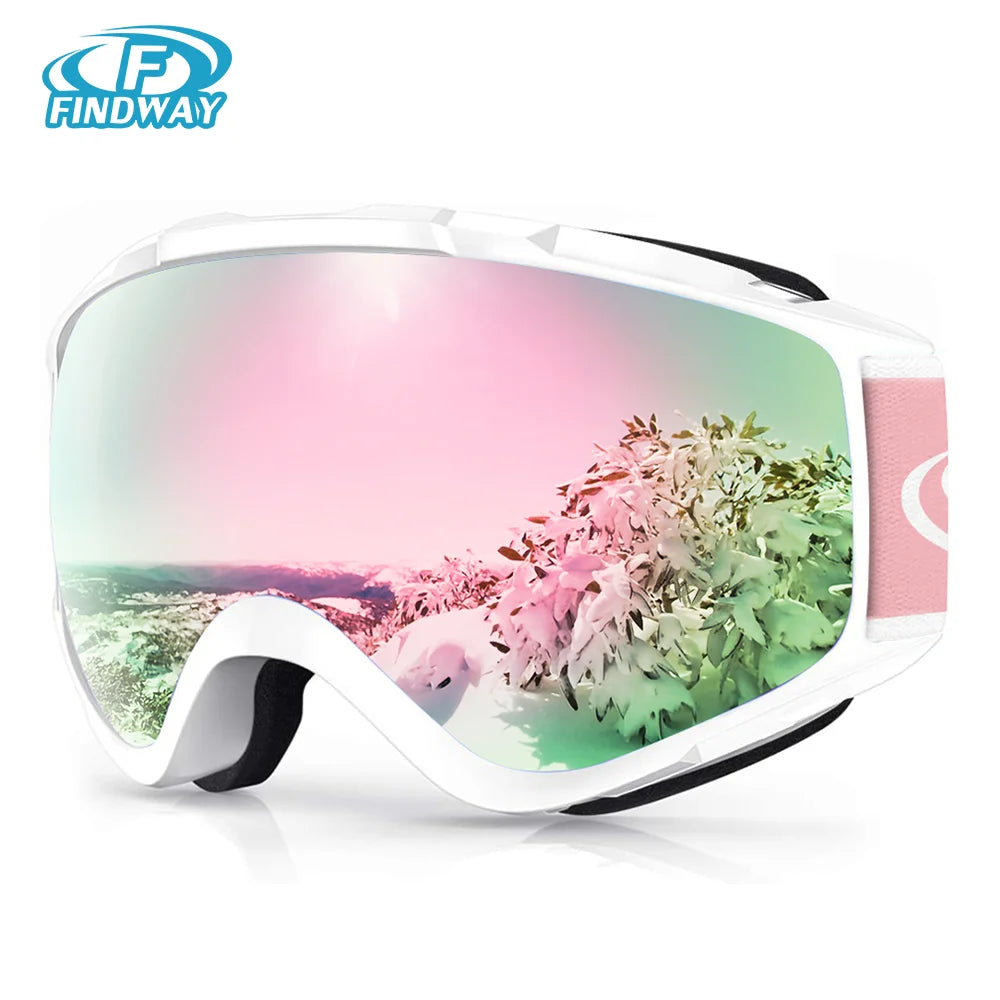 Lunettes de ski double couche pour adultes, lentille anti-buée, 100% anti-UV