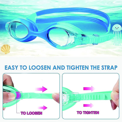 Lunettes de natation Anti-buée imperméables UV enfants lentilles colorées professionnelles, lunettes pour enfants