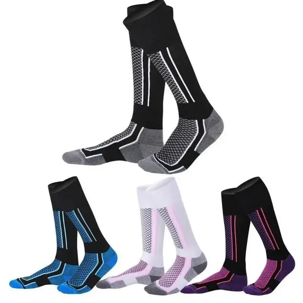 Chaussettes thermiques en coton à haute élasticité pour hommes et femmes, accessoires de ski, cyclisme, football, hiver