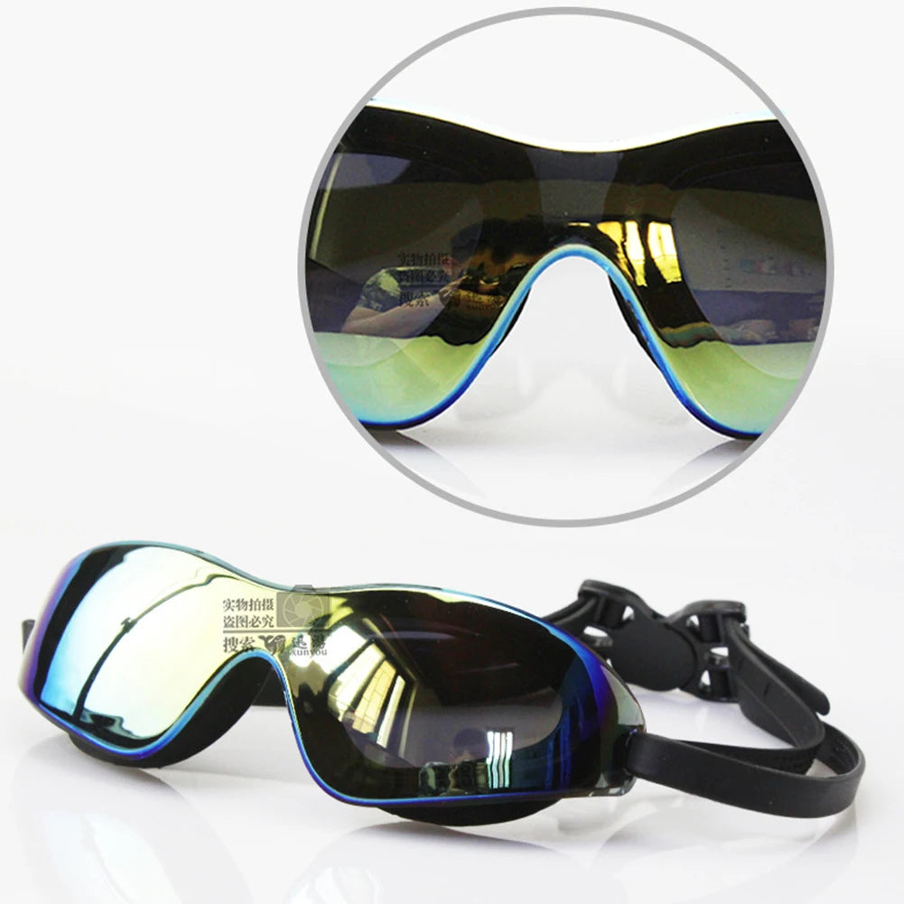 Lunettes de natation HD pour adultes, grand cadre, étanche, Anti-buée, pour la plongée