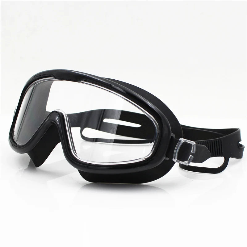 Lunettes de natation professionnelles à grande monture, étanches, en silicone souple, anti-buée, UV, pour hommes et femmes