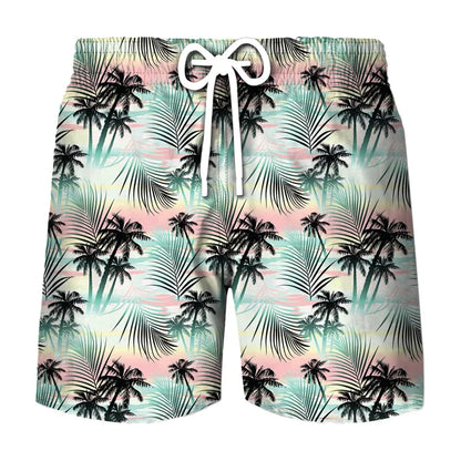 Short de plage hawaïen, imprimé 3D tropical, plage, décontracté et stylé