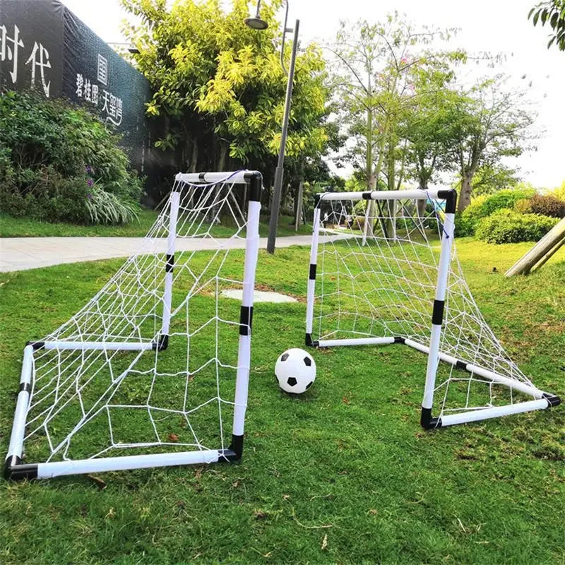 Filet de poteau pliant avec pompe pour enfants, mini ballon de football, but de football, sports d'intérieur et d'extérieur, équipement d'entraînement sportif, 2 en 1