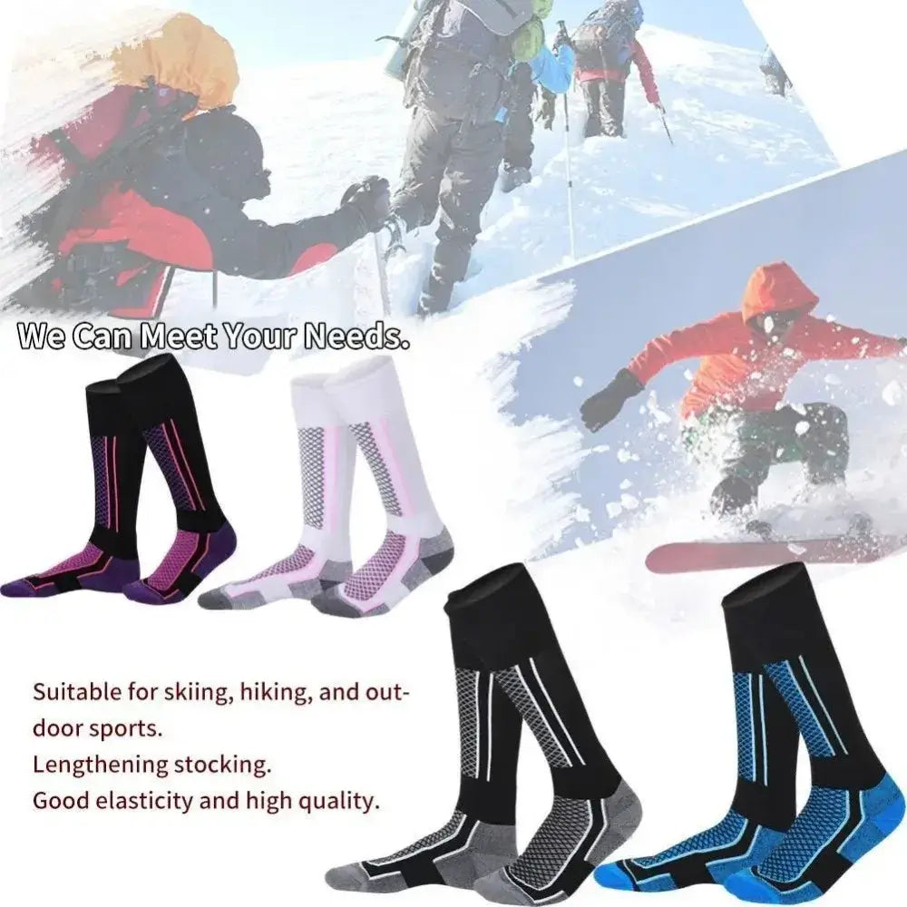 Chaussettes thermiques en coton à haute élasticité pour hommes et femmes, accessoires de ski, cyclisme, football, hiver