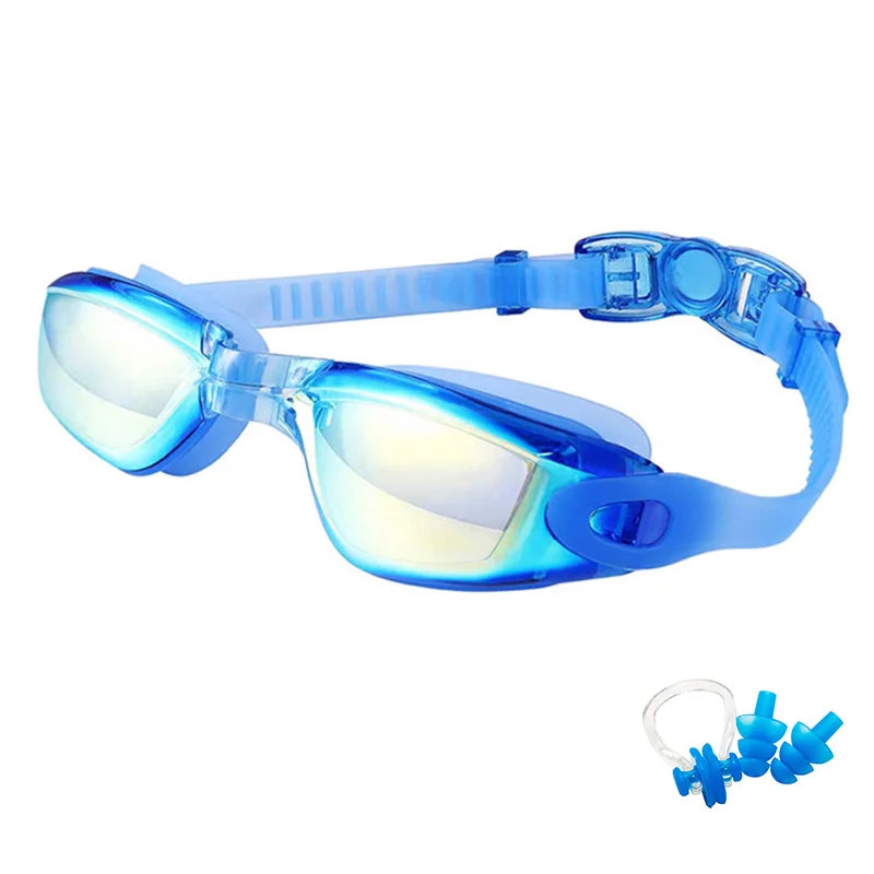 Lunettes pour hommes et femmes, Anti-buée, Prescription Uv, étanche, en Silicone, ajustables, pour piscine, adultes et enfants, lunettes de plongée