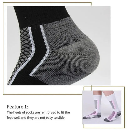 Chaussettes thermiques en coton à haute élasticité pour hommes et femmes, accessoires de ski, cyclisme, football, hiver