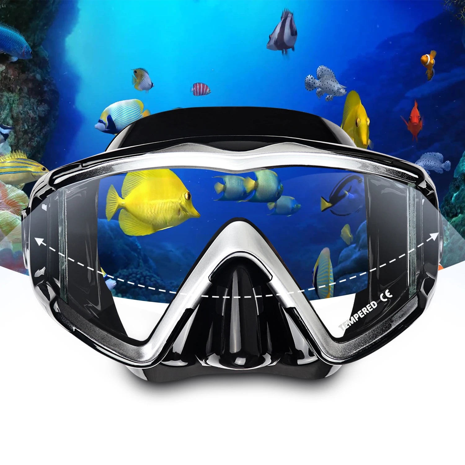 Masque, lunettes de natation de qualité supérieure avec couverture antarctique