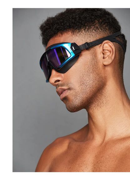 Lunettes de natation à grand cadre pour adultes, haute qualité, HD, anti-buée