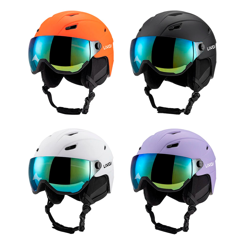 Casque de ski intégré pour homme et femme, avec lunettes à visière parfaite